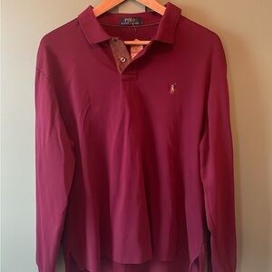 Polo by Ralph Lauren Men's Deep Red Long Sleeve Polo